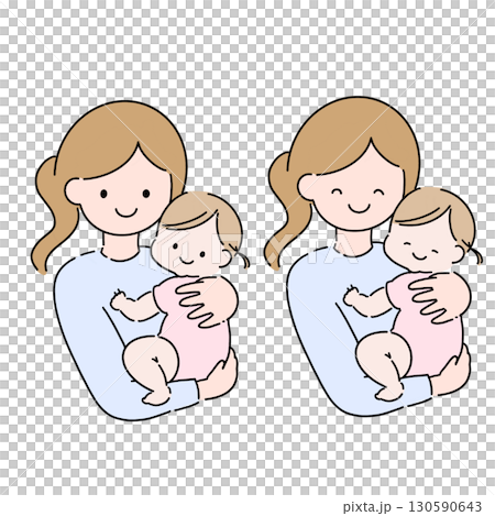 一位抱著嬰兒的母親 130590643