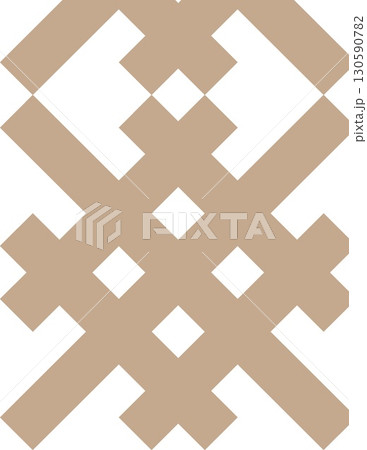 intricate geometric pattern with symmetrical shapes and earthy tones for design 130590782