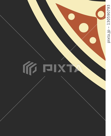 close-up of a pizza with pepperoni and cheeses on a black plate close-up of a pizza with pepperoni and cheeses on a black plate 130590793