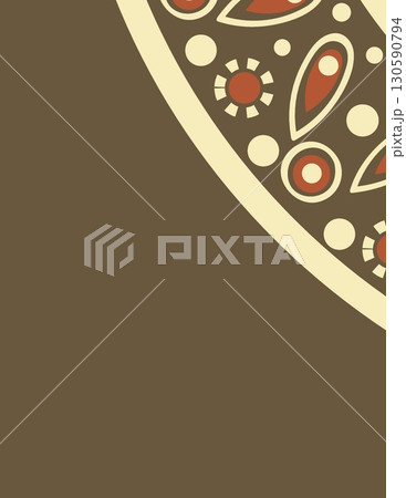 abstract circular design with earthy tones in a minimalist style for modern decor 130590794