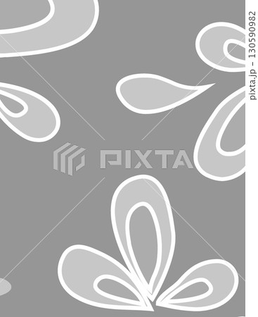 abstract floral pattern with white outlines on gray background for design abstract floral pattern with white outlines on gray background for design 130590982