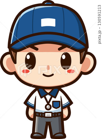 青い帽子のかわいい野球の審判 青い帽子のかわいい野球の審判 130591213