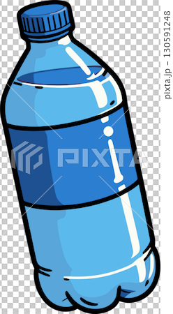 Illustration of plastic bottle filled with water 130591248
