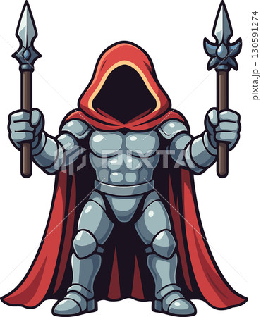 ダブルスピアの鎧モンスターのイラスト ダブルスピアの鎧モンスターのイラスト 130591274
