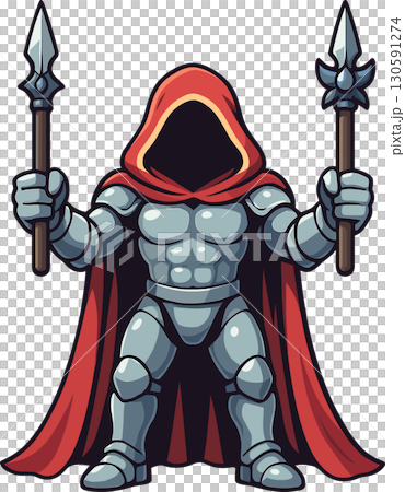 ダブルスピアの鎧モンスターのイラスト ダブルスピアの鎧モンスターのイラスト 130591274