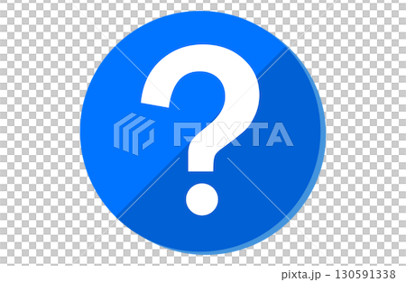 White question mark icon in a blue circle 130591338