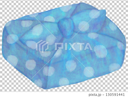 ドット柄のお弁当包みのイラスト ドット柄のお弁当包みのイラスト 130591441
