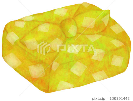 柄の入ったお弁当包みのイラスト 黄色 130591442