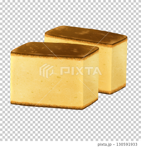 Nagasaki's famous Castella cake illustration Nagasaki's famous Castella cake illustration 130591933