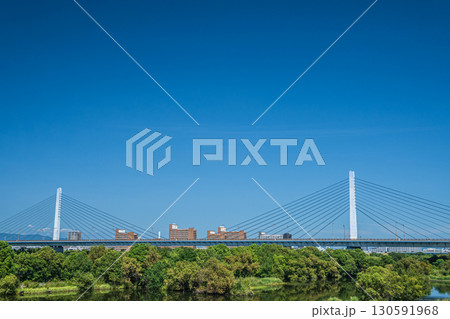菅原城北大橋とワンド 大阪市 菅原城北大橋とワンド 大阪市 130591968