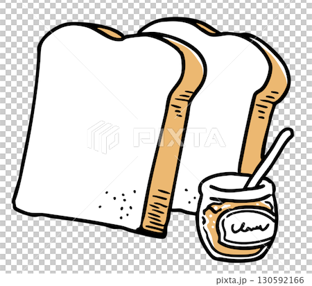 兩片麵包和草莓醬_純色 兩片麵包和草莓醬_純色 130592166