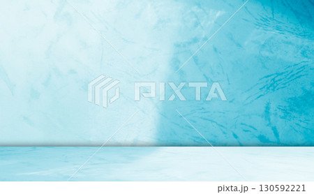 Blue Background for Presentation Abstract Studio Cyan Template Business Kitchen House Table Building Light Spaec Wall Interior Room Plant Shadow Window Desk Floor Bar Concrete Gradien Stone Podium 130592221