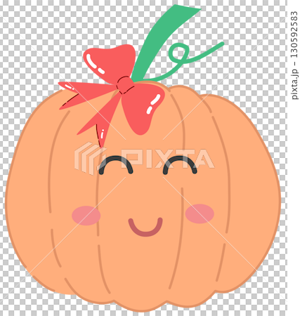cute and minimal pumpkin with ribbon bow cute and minimal pumpkin with ribbon bow 130592583