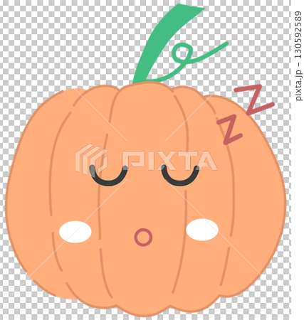 cute and minimal pumpkin with sleepy face cute and minimal pumpkin with sleepy face 130592589