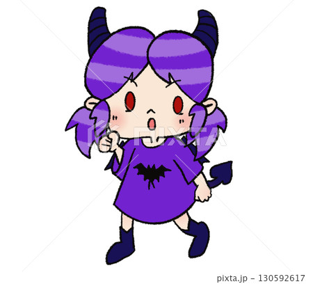 張り切る小悪魔の女の子 130592617