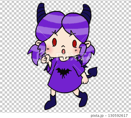 張り切る小悪魔の女の子 130592617