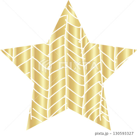 Golden stars symbol drawing style 130593327
