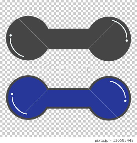 シンプルなダンベルのイラスト、健康・筋肉・ワークアウト・フィットネス用品 130593448