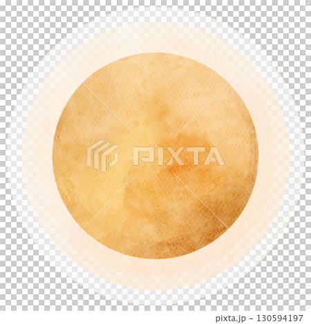 Watercolor Circle Shape with Beige Wash 130594197
