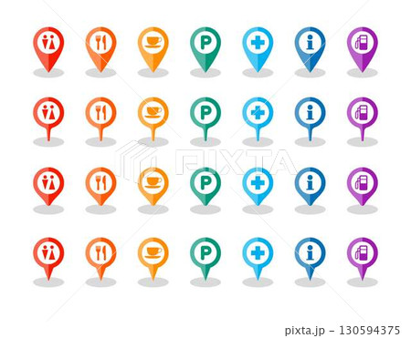 シンプルなマップピンのアイコン 130594375