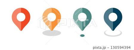 シンプルなマップピンのアイコン 130594394
