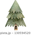 Watercolor Illustration of a pine tree-2 130594520