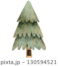 Watercolor Illustration of a pine tree 130594521