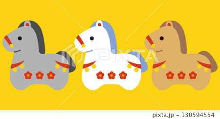 馬の置物イラストセット 130594554