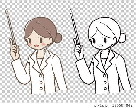 一名註冊營養師手持手繪指針 130594842