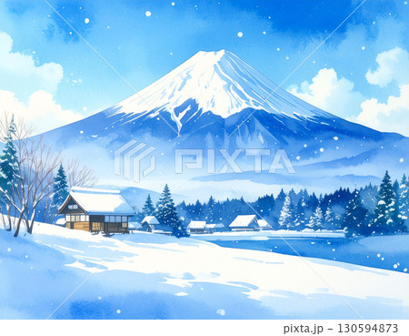 富士山　風景　生成AI　背景	 130594873