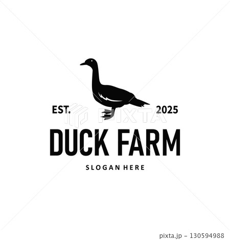 Duck logo black silhouette design livestock concept farm animal duck silhouette design for product brand, poster, symbol, icon templet illustration Duck logo black silhouette design livestock concept farm animal duck silhouette design for product brand, poster, symbol, icon templet illustration 130594988
