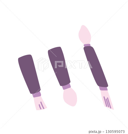 アイシャドウチップのイラストセット 130595073