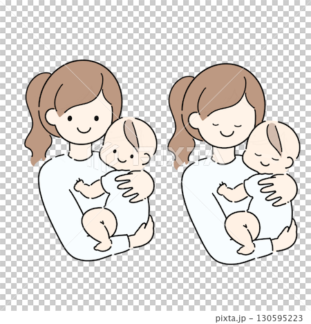 A mother holding a baby 130595223