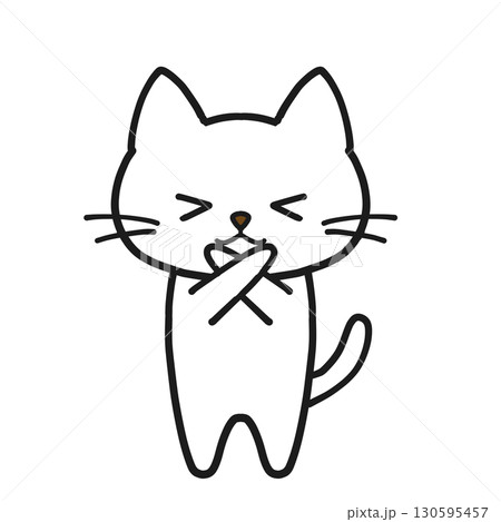 ダメなことを注意する白猫 ダメなことを注意する白猫 130595457