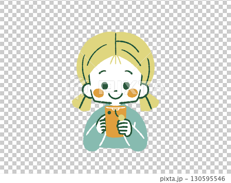 Girl using smartphone - 4 colors 130595546