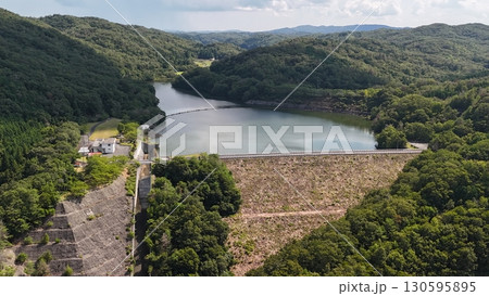 広島県世羅郡世羅町【目谷ダム】_ドローン空撮_ HSGMETAD_No20 広島県世羅郡世羅町【目谷ダム】_ドローン空撮_ HSGMETAD_No20 130595895