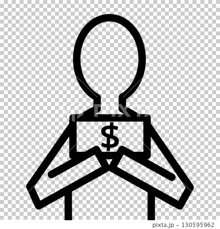 Person icon holding a dollar bill Person icon holding a dollar bill 130595962