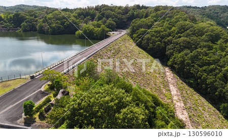 広島県世羅郡世羅町【目谷ダム】_ドローン空撮_ HSGMETAD_No01 130596010
