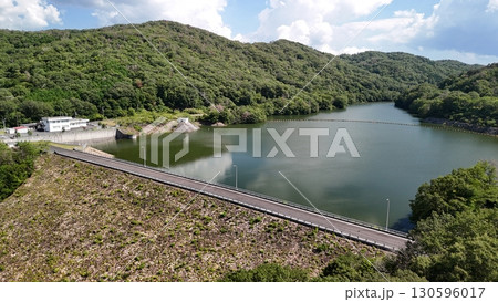 広島県世羅郡世羅町【目谷ダム】_ドローン空撮_ HSGMETAD_No08 130596017