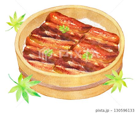 水彩イラスト　手描きイラスト　アナログイラスト　ひつまぶし 130596133