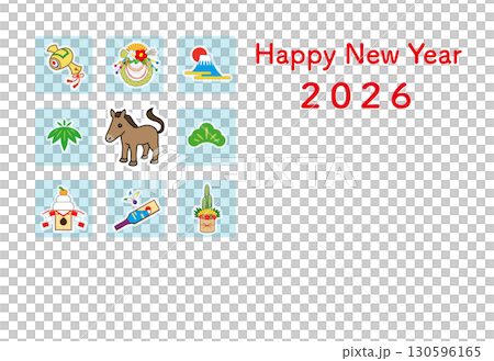 2026年年新年賀卡模板（英文） 130596165