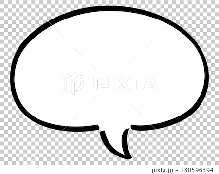 A simple speech bubble illustration drawn with black lines 130596394