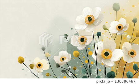 white flowers of wild daisy 130596467