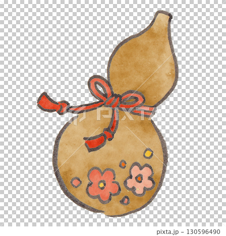 Gourd illustration drawn with brush and ink Gourd illustration drawn with brush and ink 130596490