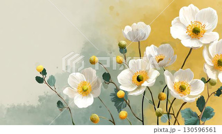 watercolor painting of wild flowers 130596561