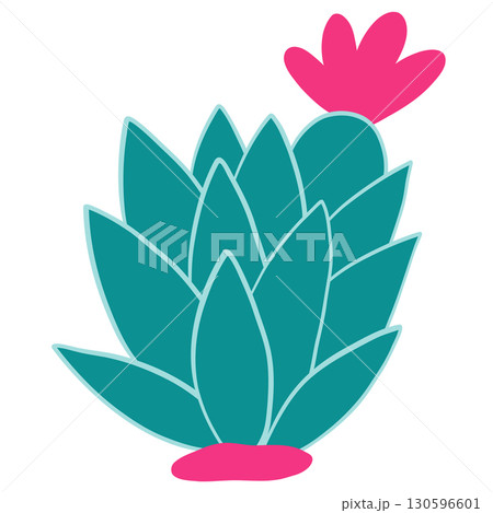 Cute blooming succulent icon, gentle bloom symbolizes growth, modern bloom 130596601