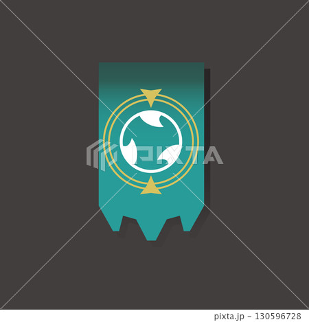 Green Banner with modern symbol. Green Banner with modern symbol. 130596728