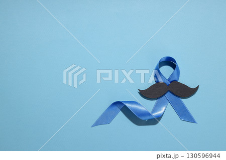 Symbolic ribbon for prostate cancer awareness promoting health Symbolic ribbon for prostate cancer awareness promoting health 130596944