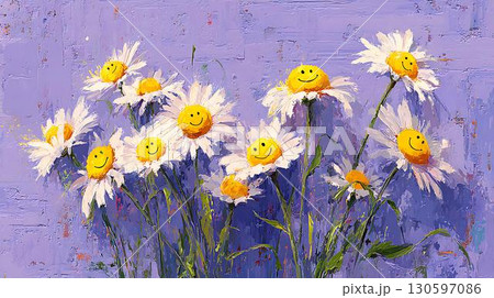 composition with chamomile flowers 130597086