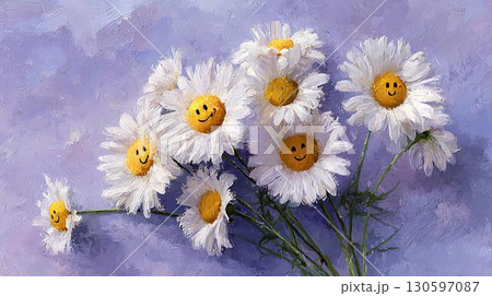 composition with chamomile flowers 130597087